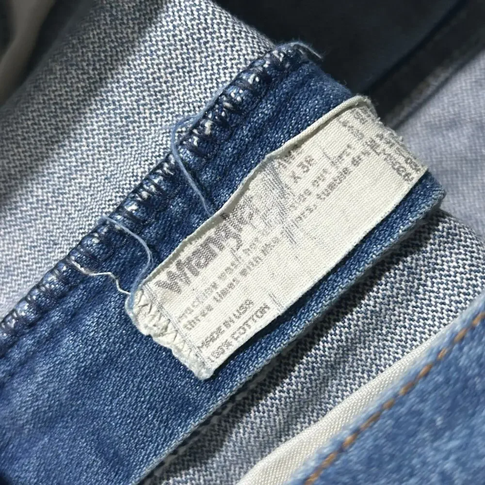 Vintage 90s Wrangler 13MWZ Cowboy Cut Jeans 32x38 Blue Western Denim USA Made